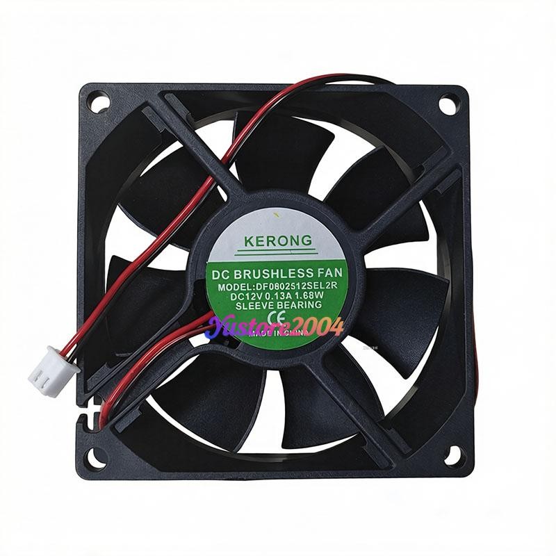 DF0802512SEL2R Cooling Fan 80x80x25mm DC12V 0.13A 1.68W 8CM 2Pin New