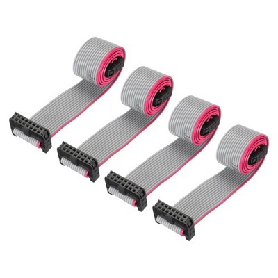 IDC 14Pin Flat Ribbon Cable, 1.27mm Pitch FC to FC Connector 30cm Length, 4Pcs