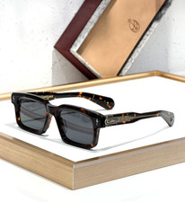 Jacques Marie Mage BELVEDERE Dark Tortoise Gray Lens Rectangular Sunglasses 