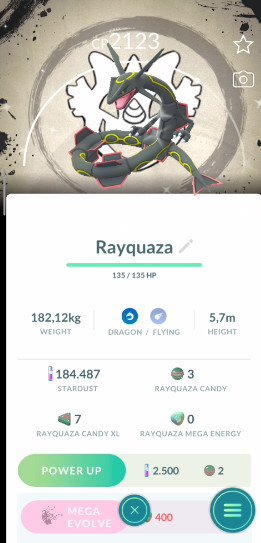 Pokemon✨Shiny Rayquaza✨Background Global✨Trade ✨Go