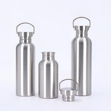 Large Capacity Water Bottle Stainless Steel 500/750/1000ml Single Wall for Gym