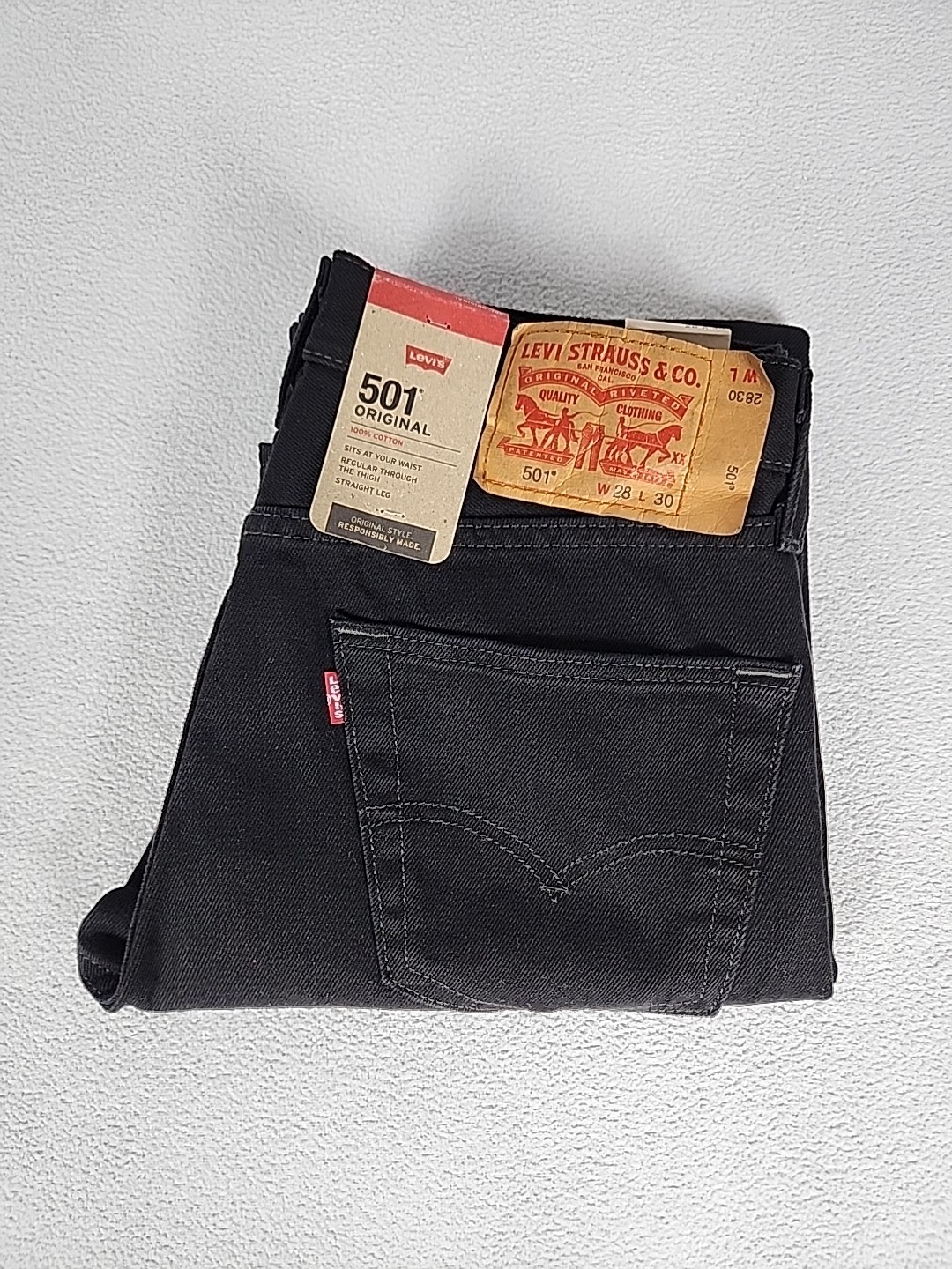 28x30 Mens Black 100% Cotton