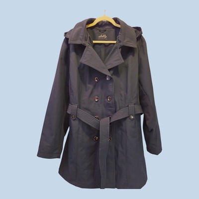 Sebby Collection 3X Navy Womens Raincoat Windproof Water Resistant