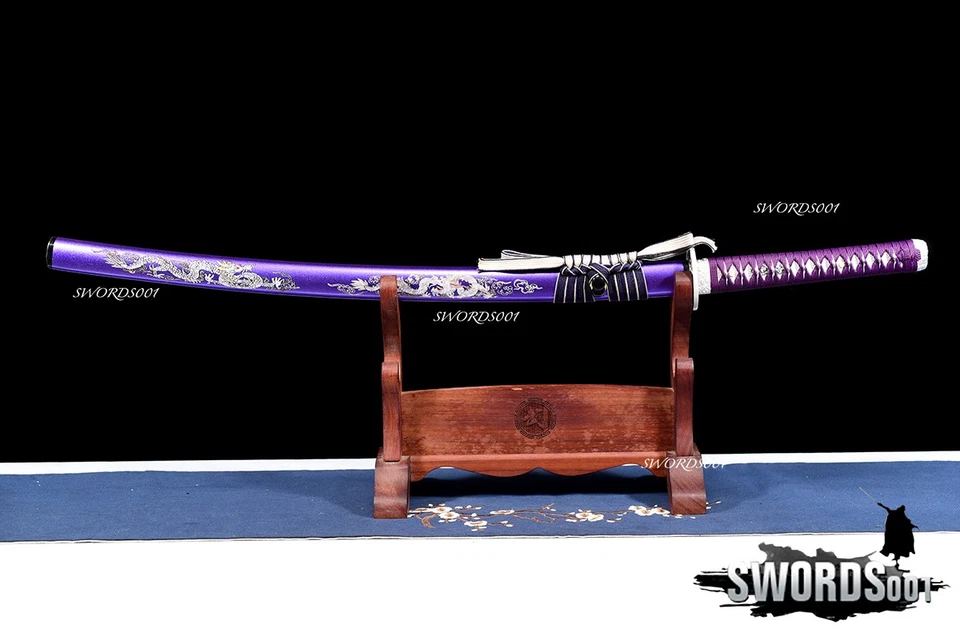 Gorgeous Purple Sword Japanese Samurai Katana T10 Steel Blade With Nice Pattern - Image 2 of 4