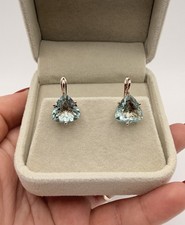 14ct Rolled Gold Earrings Green Amethyst Prasiolite Hallmarked 585RG Gift