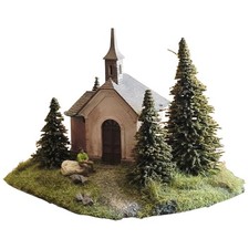 Modellbau Diorama – Kapelle / kleine Kirche im Wald – Modelleisenbahn Landschaft