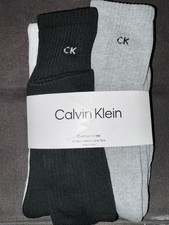 NWT Calvin Klein Men's Socks -6 Pair Cushioned CREW Socks White, Black, Gray