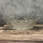 Vintage Anchor Hocking Crystal Glass Stars And Bars Serving Bowl Large MCM