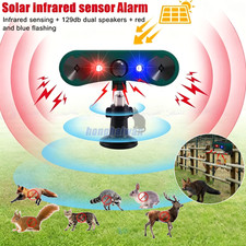 Outdoor Solar Wireless Motion Sensor Alarm 13 Sound Detector 130db Loud Noise