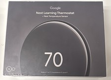Google Nest Learning Thermostat 4th Gen w Temperature Sensor Obsidian JB1 