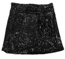 GB Dillards Girls size Small Skirt Black Sequin Elastic Waist Fancy School Party