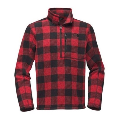 The North Face Novelty Gordon Lyons 1/4 Zip Sweater Buffalo Plaid Size M Red 