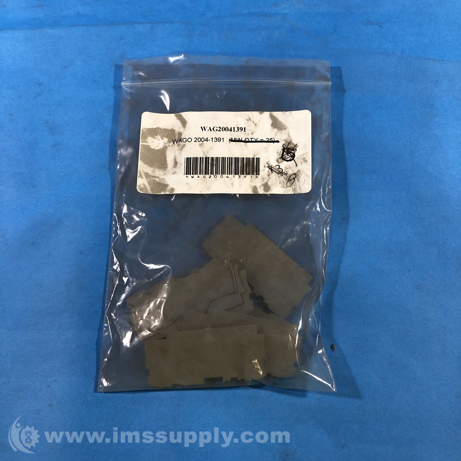 Wago 2004-1391 Bag of 25 Gray End Plates, Terminal Blocks 8029