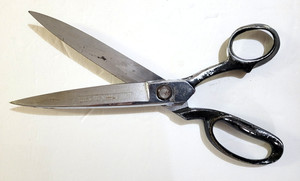 Clauss Scissors no. 332 Upholstery Large 6in Blade Silver Right Handed U.S.A.