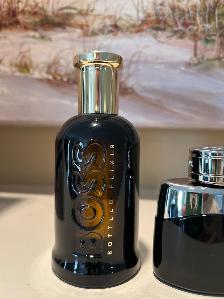 Boss Elixir embotellado EDP 3,3 oz, Montblanc Legend 1,0 oz, sujetador Giorgio lote de 3,4 oz Foto 2 de 2