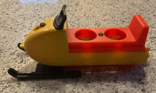 Vintage 1970's Fischer Price Little People Yellow Mini Snow Mobile No Cart