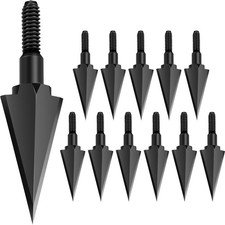 Broadheads 100 Grain Steel Archery Arrow Tips for Compound, Recurve Bow  Cro