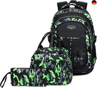 Ivyh Schulrucksack Jungen Teenager, Kinderrucksack Camouflage RucksäCke