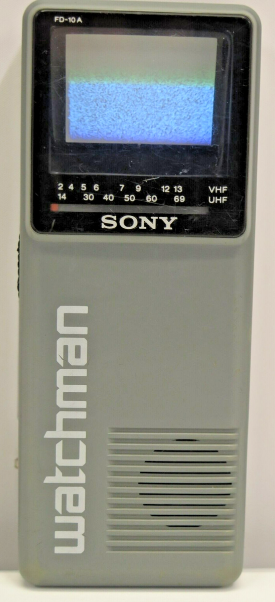 Vintage 1986 Sony Watchman FD-10A B&W Portable Battery-Operated TV