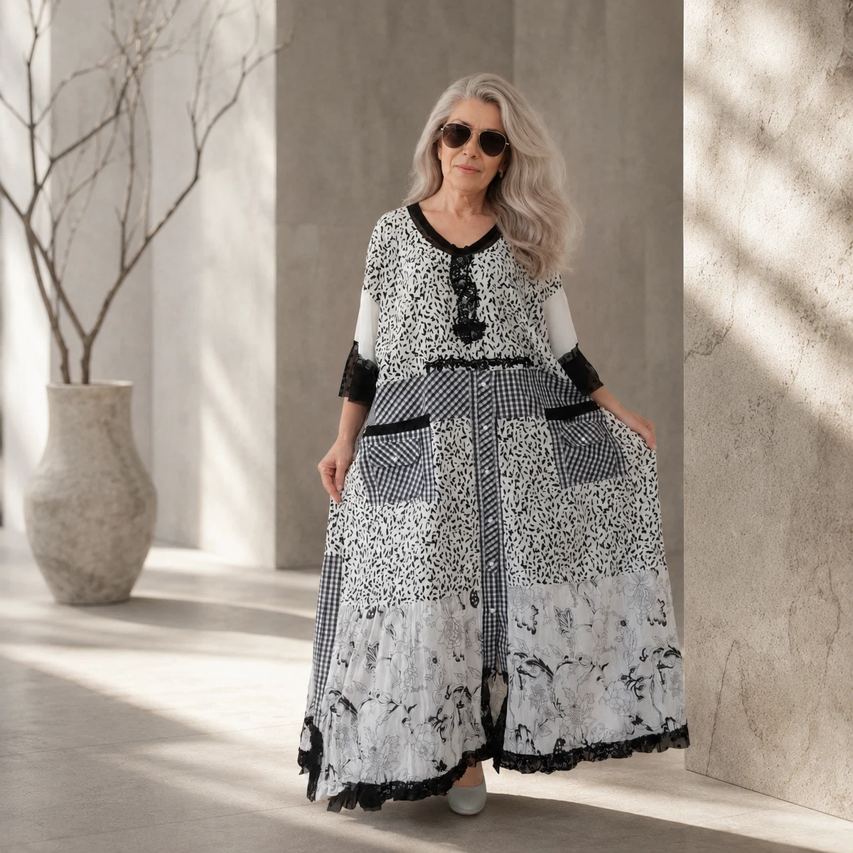3x long dresses SHOWMALL Women's Plus Size Summer Beach Dress Maxi Leaf Sonata 3X Short  Sleeves Crewneck Casual Bohemian Sun Dress Full-Length Floral Long Dresses  with Pockets