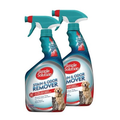 Pet Stain Remover Enzyme Carpet Cleaner 32 oz Pack of 2 Simple Solution Odor