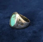 Vintage Navajo Sterling Silver &  Turquoise Thunderbird Ring Size 8