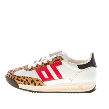 BACK 70 women shoes Barkley Strike 06 sneaker white leather leopard calf hair