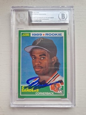 1989 Score Deion Sanders Rookie #246 Auto Beckett Fanatics Witnessed Authentic