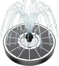 Solar Fountain White Flower, 3.5W Glass Bird Bath Fountains Solar Power No Batte