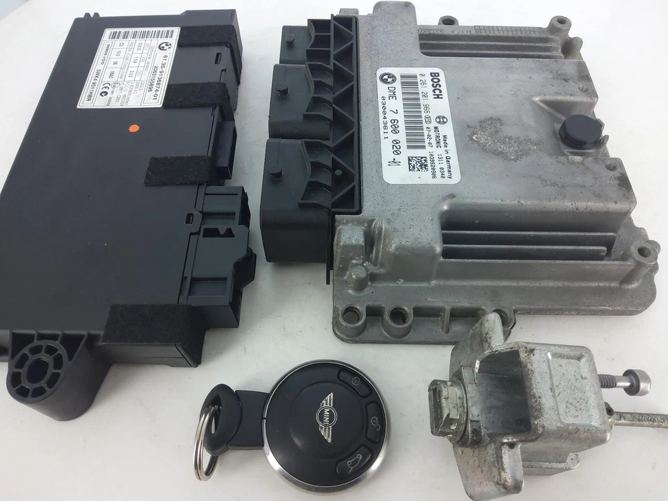 MINI R56 2007 Cooper 1.6 gasolina N12B16A manual ABS kit de llaves ECU juego de bloqueo 7600200 - Imagen 3 de 4
