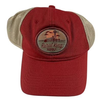 #ad Rural King Supply Trucker Hat Mesh Back Baseball Cap One Size Fits Most Red Tan $12.74