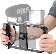 Smartphone Video Rig, Phone Stabilizer Grip with a Detachable Side Handle, Unive