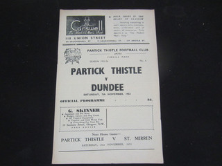 1953 54 SCOTTISH LEAGUE PARTICK THISTLE v DUNDEE