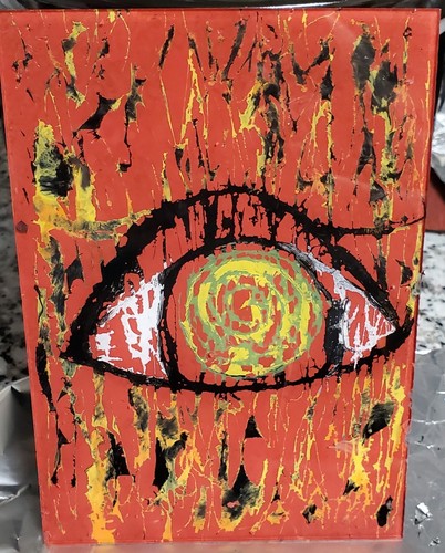 Eye Between Worlds - Arte oculto encáustico original mediano y visionario 1 de 1 firmado - Imagen 14 de 14