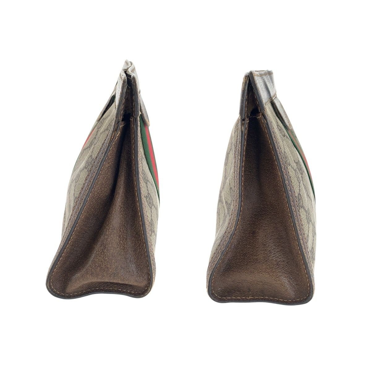 GUCCI Vintage Sherry Line Beige GG Supreme Canvas Clutch Bag for Women thumbnail 8