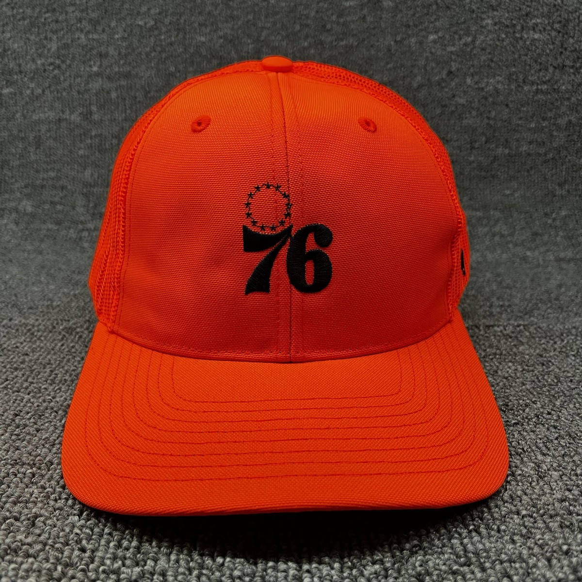 '47 Brand Philadelphia 76ers Orange Hitch Trucker Snapback Hat NBA Flat Brim