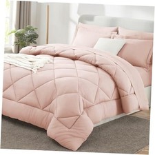 Size Comforter Set - 7 Pieces Bed in a Bag Luxury Soft Bed Set King Blush Pink