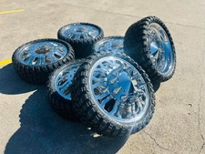 24 Dually Wheels Custom Cut Polish Rims 35 Tires Caps Adapterss Ford F 350
