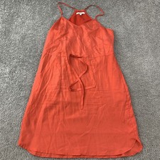 Madewell Silk Dress Women's 0 Orange Strappy Sundress Lined Lightweight
