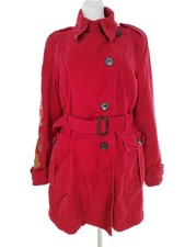 ST-MARTINS Damen Mantel Gr. L Rot Baumwolle 100% Langer Ärmel