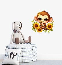 Carine scimmia girasole arte da parete camera da letto furgone colorato vinile decalcomanie a7842