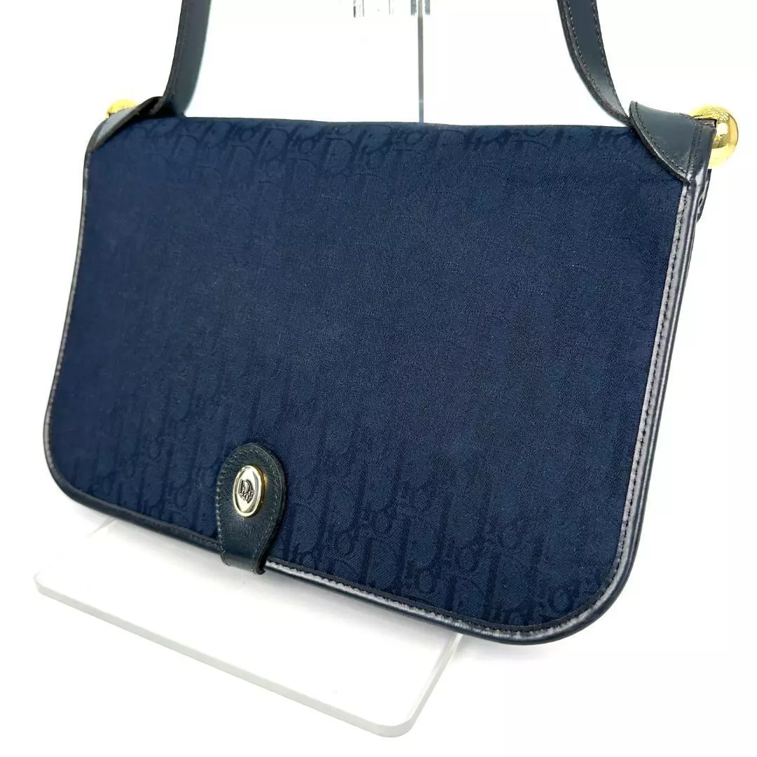 Sac bandoulière Dior Trotter toile marine authentique occasion