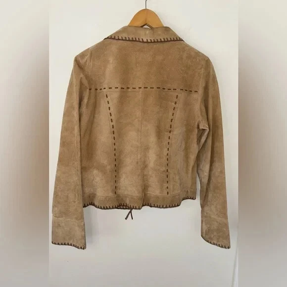 Chaqueta de Colección Bebe Tostada 100% Cuero Western Festival Costuras Tostadas/Marrones Foto 2 de 4