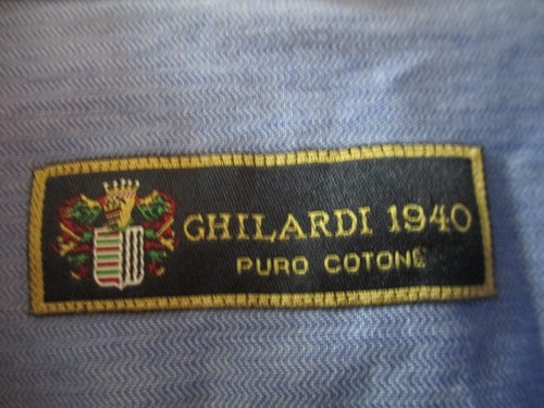 Ghilardi 1940 - Blue Dress Shirt - Size 17 - L/Sleeves 32/33 - 100% Cotton - Picture 4 of 5