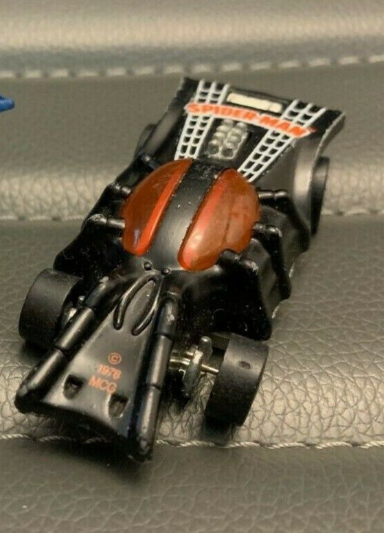 Vintage SPIDERMAN Corgi Juniors HELICOPTER and Hot Wheels 1978 RACE CAR