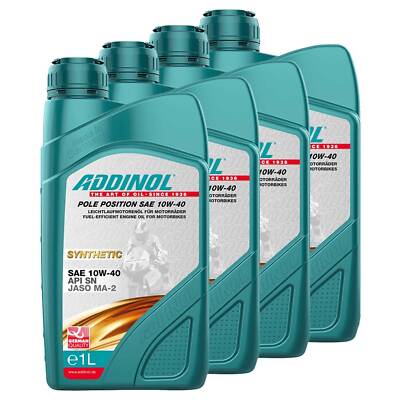 Motoröl Motor Öl ADDINOL Pole Position SAE 10W-40 4 X 1 Liter Adly/Herchee Honda