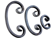 C Schnörkel Bogen schmiedeeisen 12x12 Zierelement Stahl Eisen für Zaun Geländer