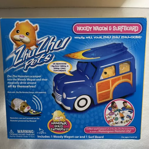 Zhu Zhu Pets 86682 Woody Wagon & Surfboard Hamster Accessory New Ships Fast