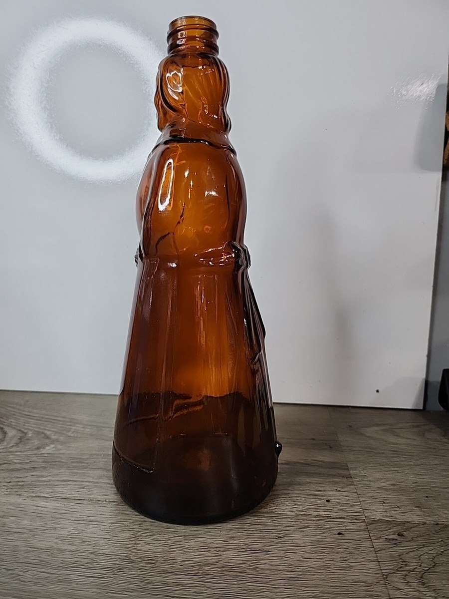 1973 Mrs. Butterworth's Syrup 10” Amber Glass Bottle 24oz No Cap