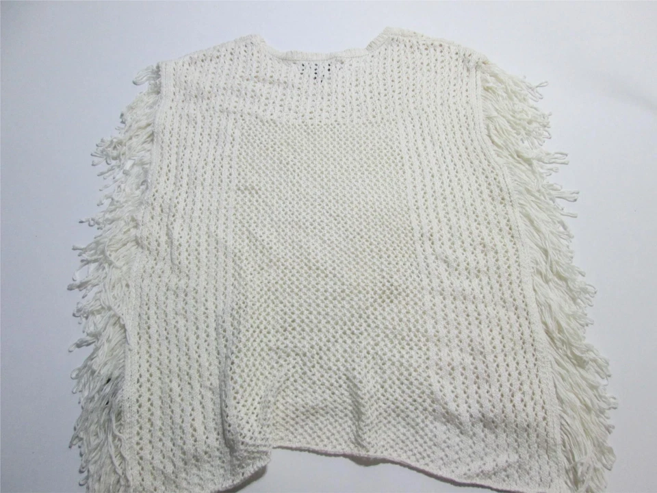 Suéter con Capa Mossimo Para Mujer Talla XS Marfil Borlas Cuello Redondo Informal Foto 2 de 4